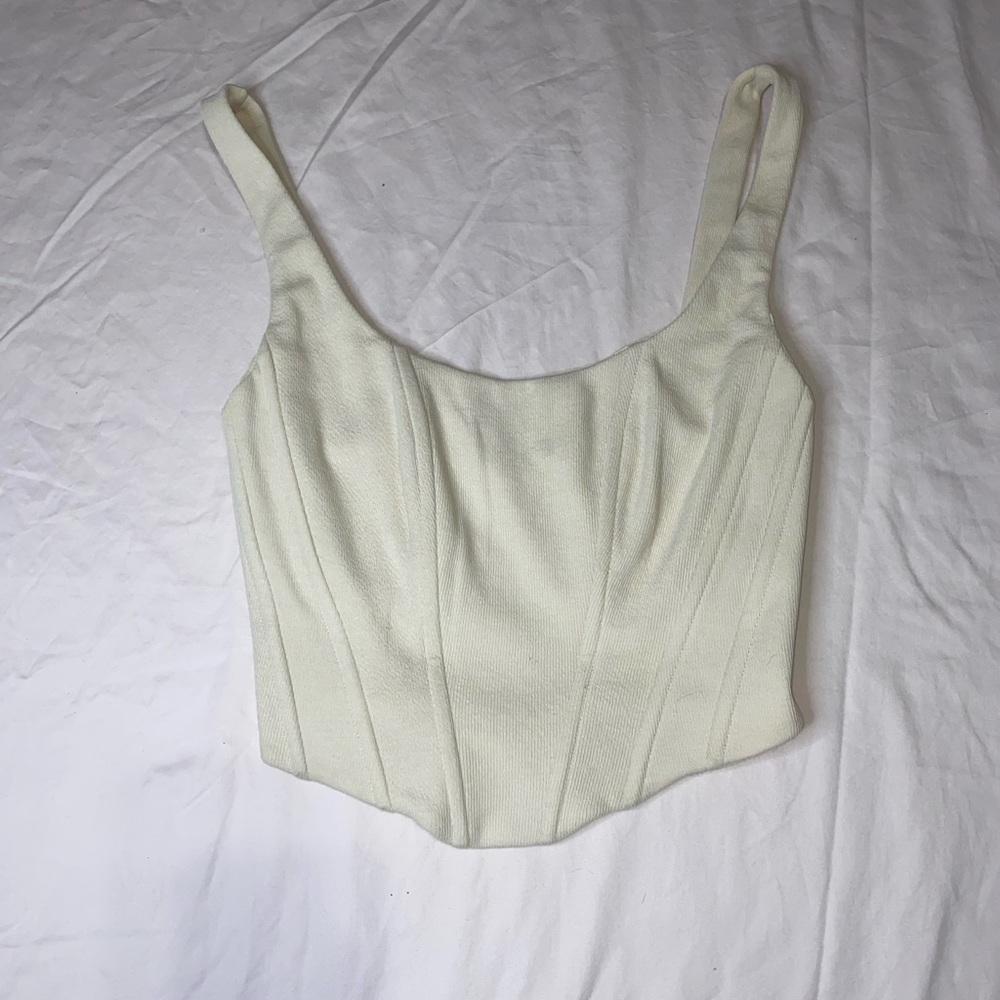 et clet cream corset cropped top